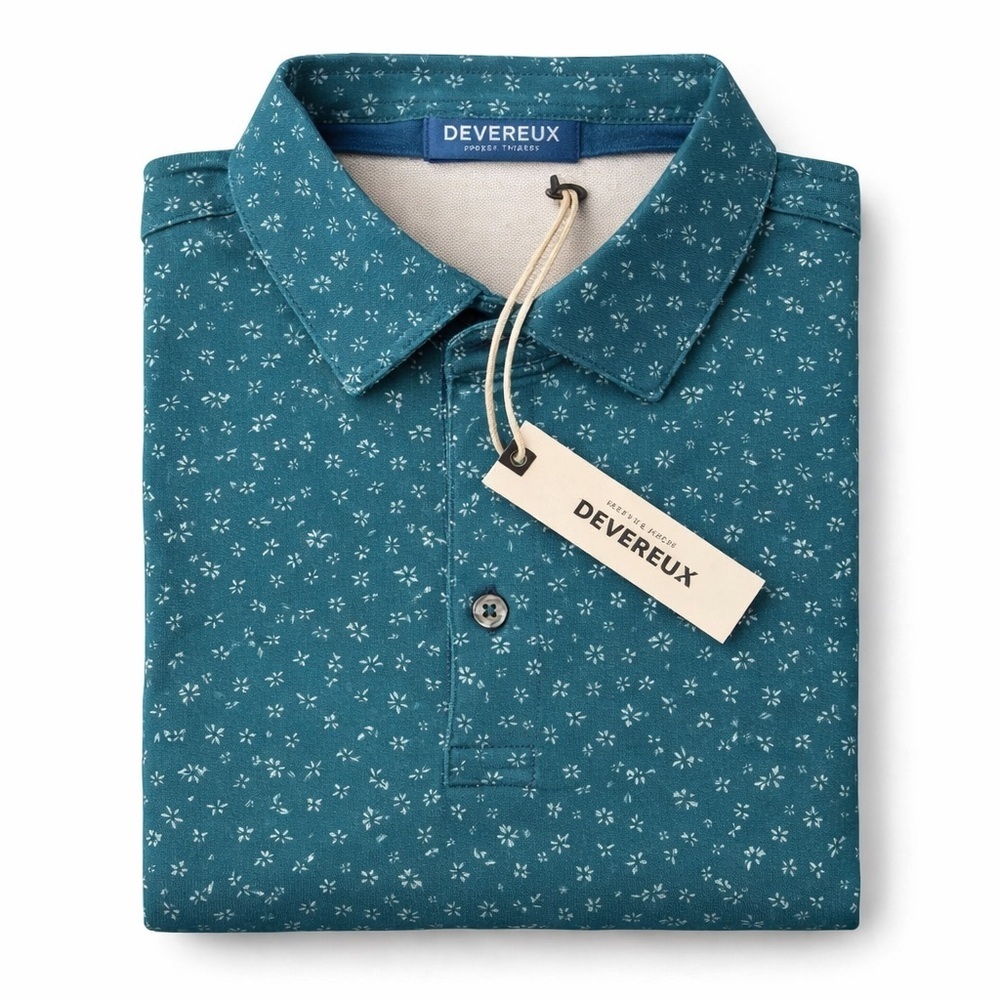New with tags size large Devereux proper threads golf shirt Baltic green fields